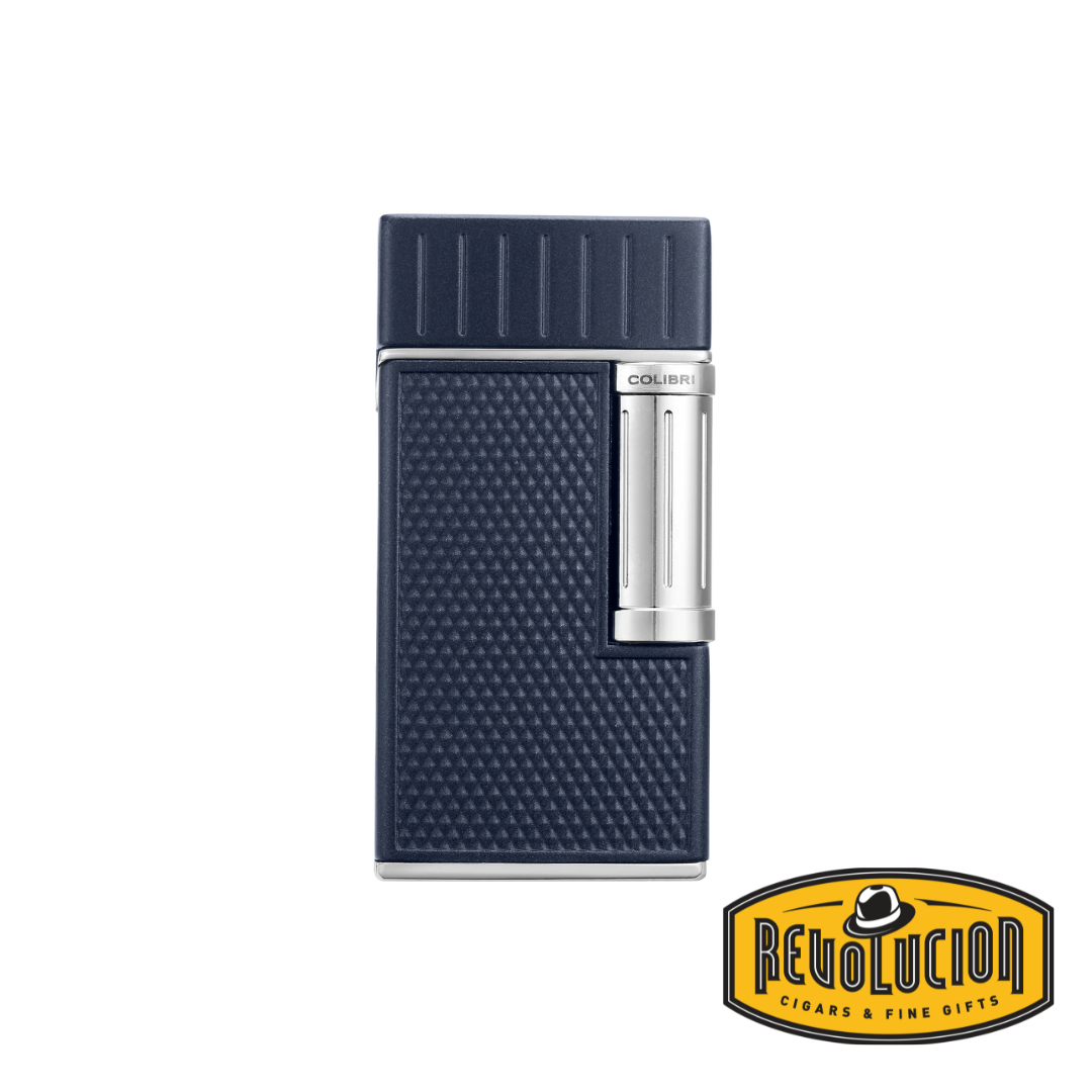 Colibri Julius Double Flame Lighter - Navy Chrome