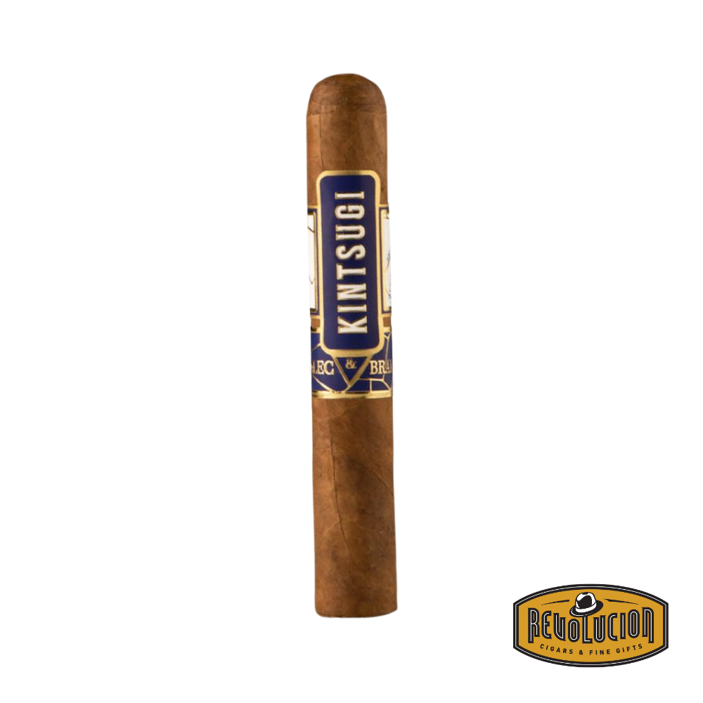 Alec Bradley Kintsugi Gordo Medium Strength Honduran Cigar displayed on a white background with the Revolucion logo.