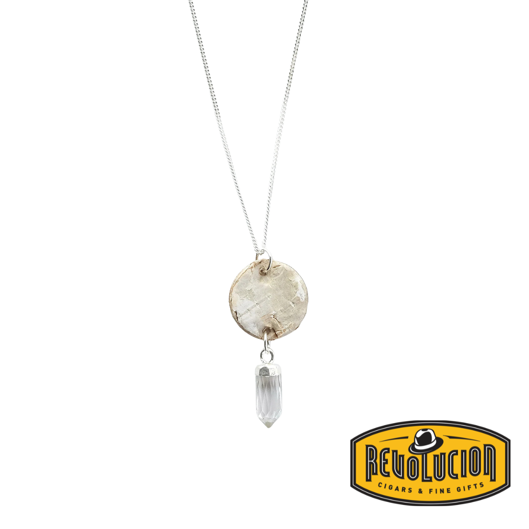 Steorra Birch Bark Necklace with a Quartz Crystal Point
