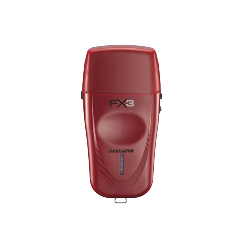 Babyliss Pro FX3 Foil Shaver – a sleek, professional-grade electric shaver in a bold red and black design, featuring dual foils and ergonomic contours for precision grooming.