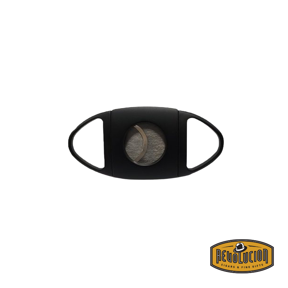 A sleek black matte Baloon cigar cutter with a modern ergonomic design, crafted for a clean and effortless cigar cut.