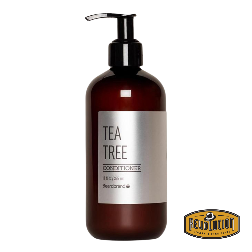 Beardbrand Conditioner Tea Tree in a sleek, dark bottle designed for invigorating scalp and beard care.