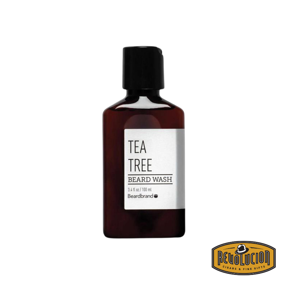 Beardbrand Beard Wash Tea Tree bottle with clean, minimalist design.