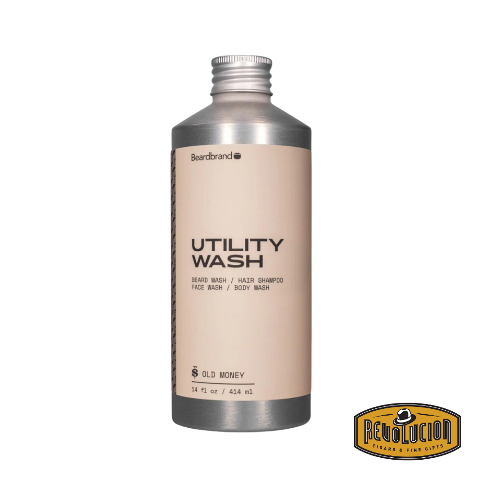 Beardbrand Utility Wash Old Money – all-in-one grooming cleanser in a sleek bottle, designed for beard, hair, and body care with the refined Old Money scent.