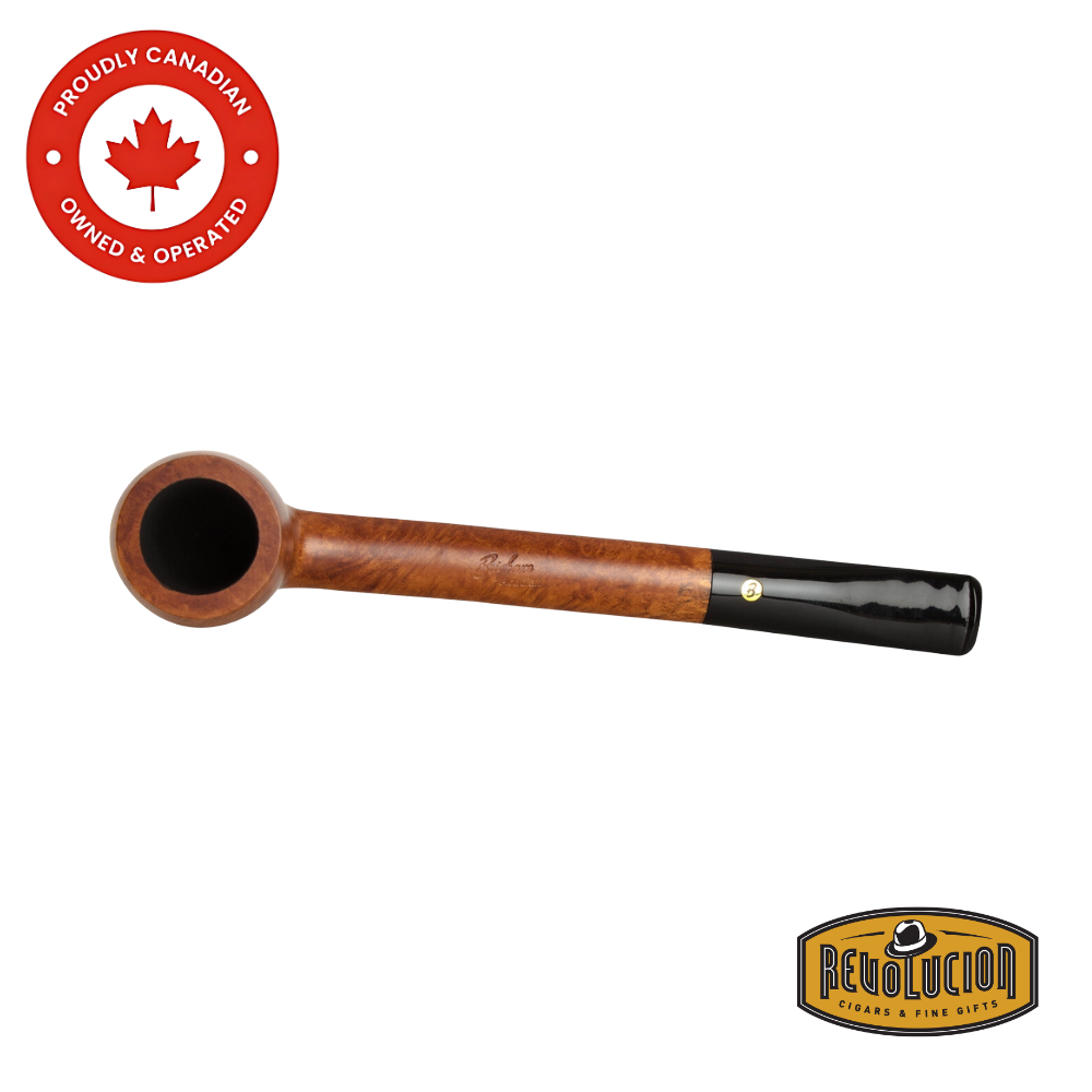 Top-down view of the Brigham Acadian #19 smoking pipe, showcasing the rounded bowl rim and smooth interior.