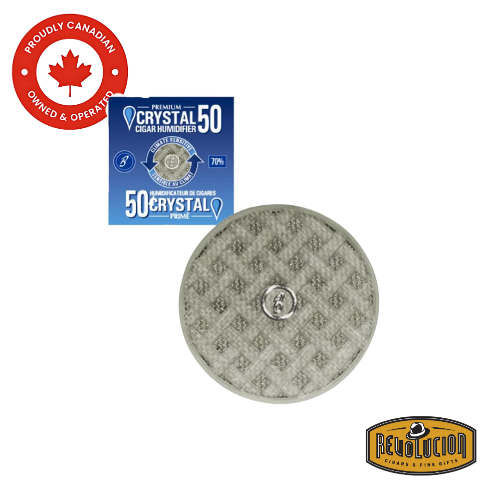 Brigham Humidifier Crystal 50 compact humidification unit for cigar preservation.