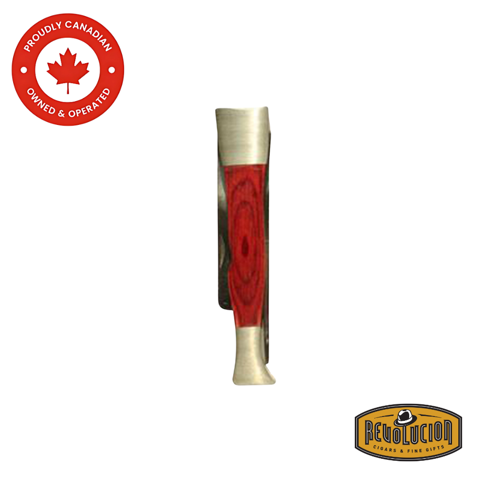 Brigham Red Wood Inlay Pipe Tool with a polished wooden handle and red inlay, designed for pipe maintenance.