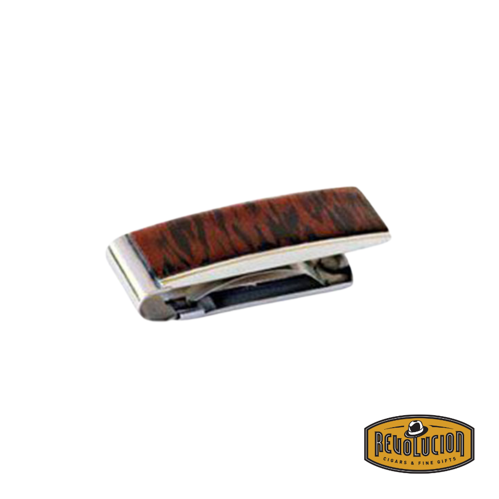 Brizard & Co Money Clip in Wenge wood, showcasing its rich dark grain and sleek metal accents for a refined and durable cash-holding solution.