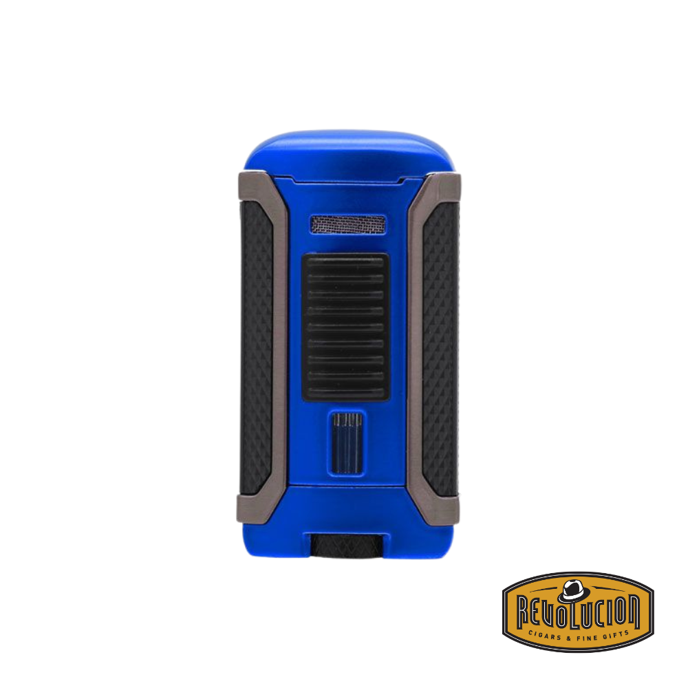 Colibri Apex Metallic Single Flame Lighter in Blue with a stylish metallic sheen and precision flame control.