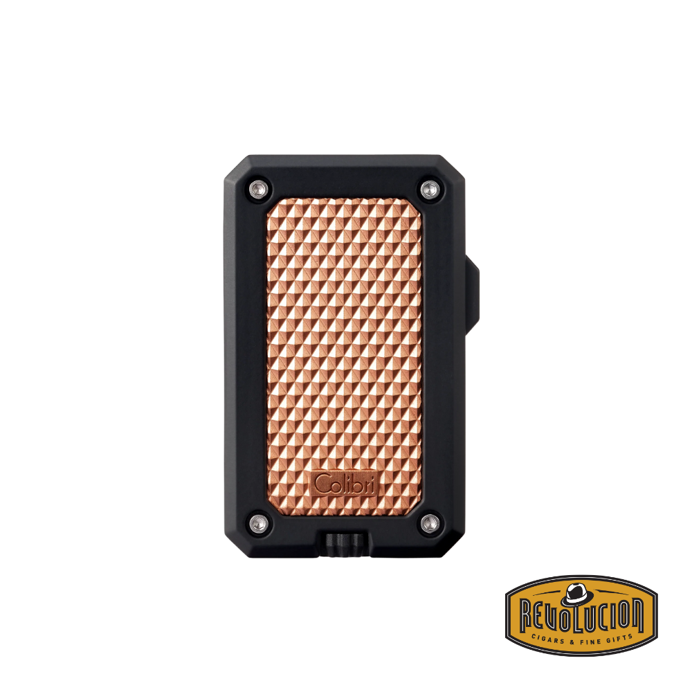 A luxurious black and rose gold jet flame lighter with elegant detailing and a premium feel.