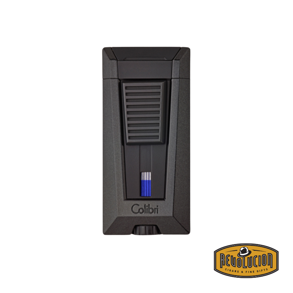 Colibri Stealth 3 Triple Flame Cigar Lighter in Black, showcasing a sleek and modern front design.