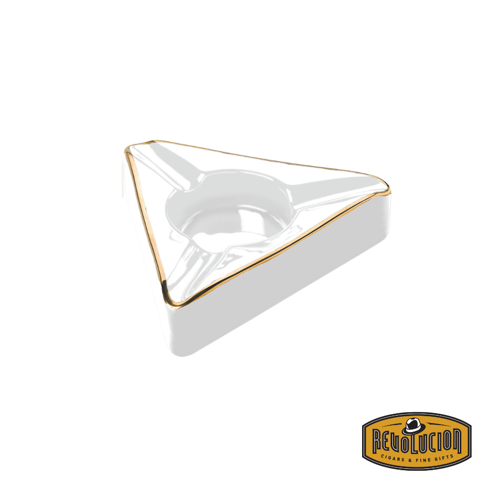Craftsman's Bench Trident Ashtray, featuring a sleek and spacious design with deep grooves for cigars.