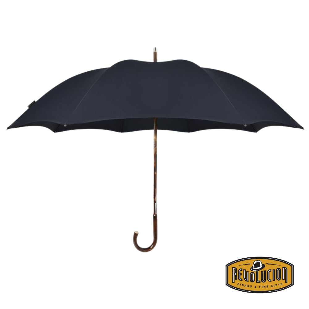 Davek Savile Umbrella in navy, crafted with premium materials and a polished wooden handle for a timeless, elegant look.