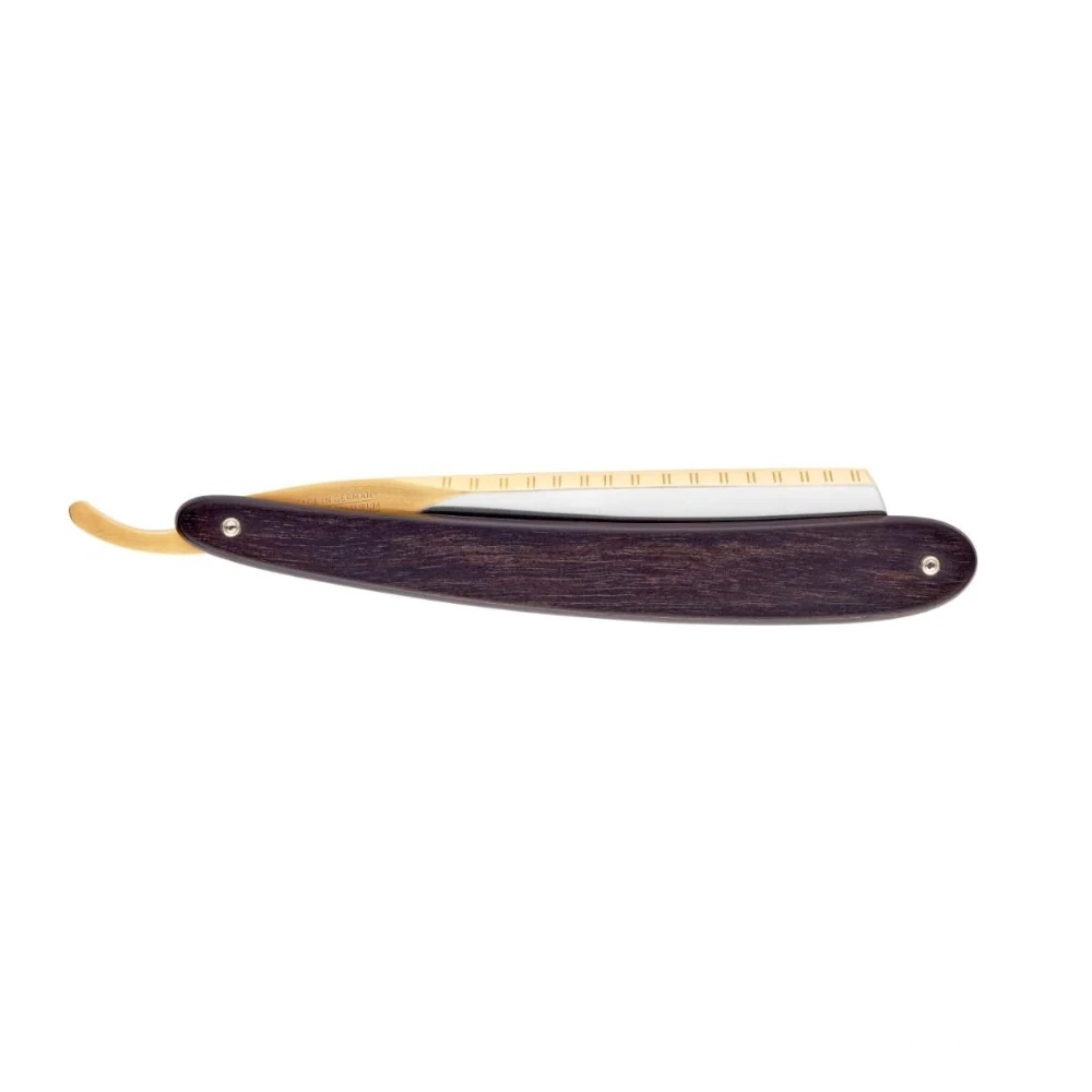 Side view of the Dovo Bismarck razor showing handle and blade alignment.