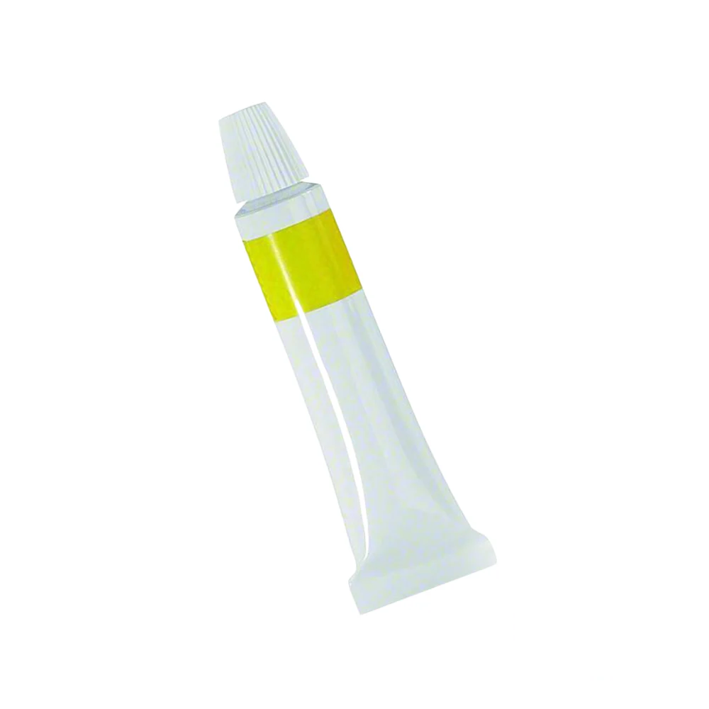 Front view of the Dovo Strop Paste Yellow tube used for maintaining razor strops.