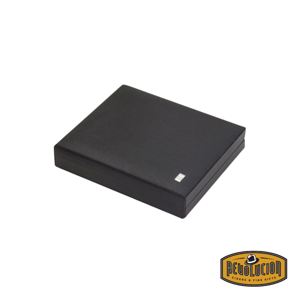 Closed view of the Dunhill White Spot Sidecar Travel Humidor, featuring a sleek and compact design with a luxurious finish.