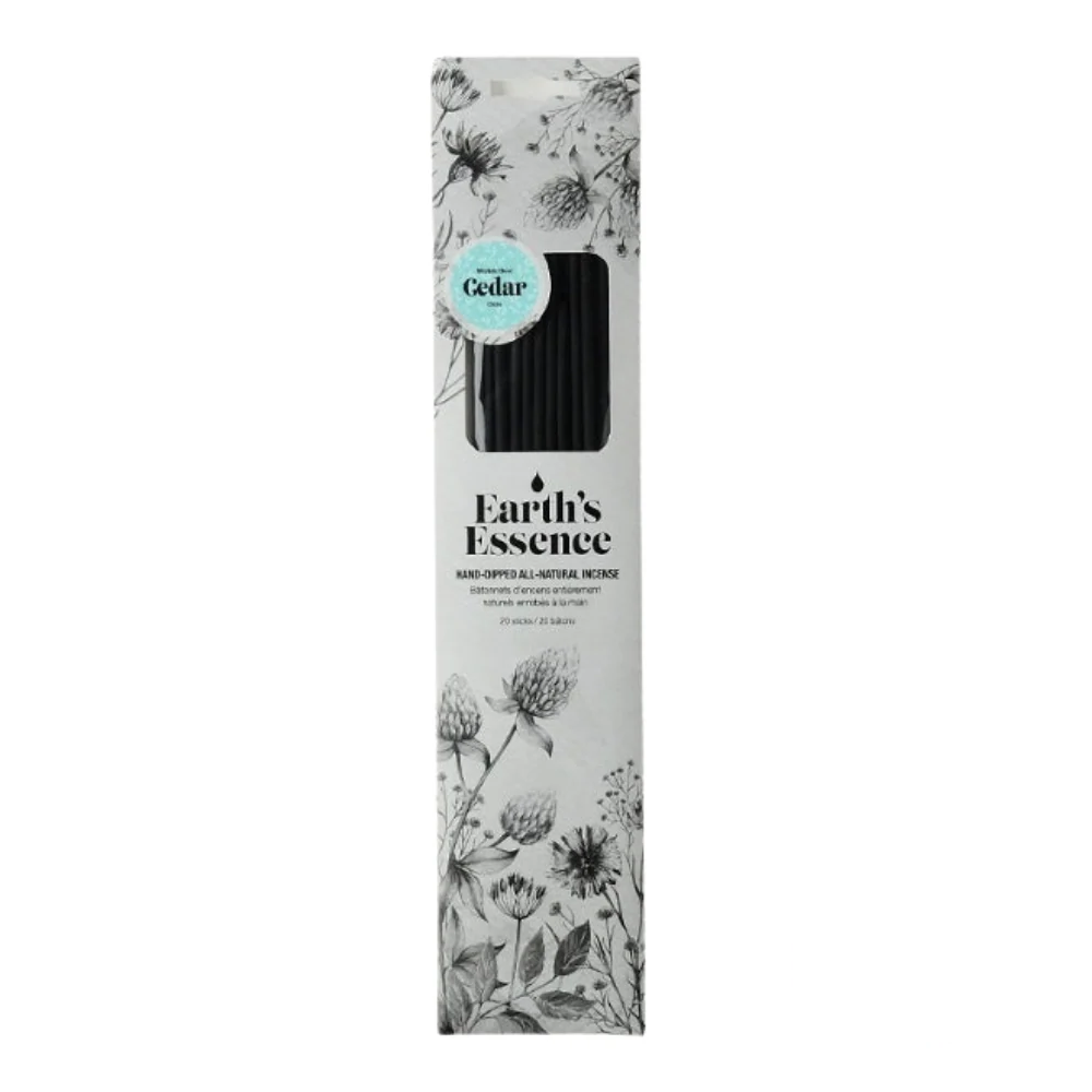 Earth Essence Cedar Incense Sticks in a natural, aromatic bundle.