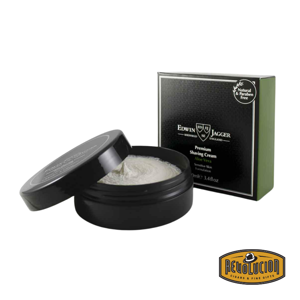 Edwin Jagger Shaving Cream Aloe Vera – Sleek tube of soothing shaving cream, enriched with aloe vera for sensitive skin and a smooth, gentle shave.