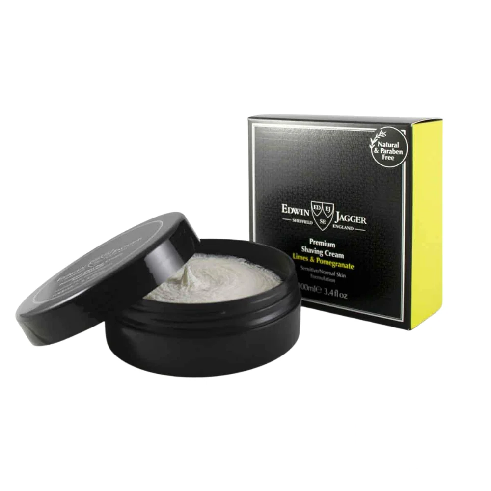 Edwin Jagger Shaving Cream in Lime & Pomegranate scent tube.