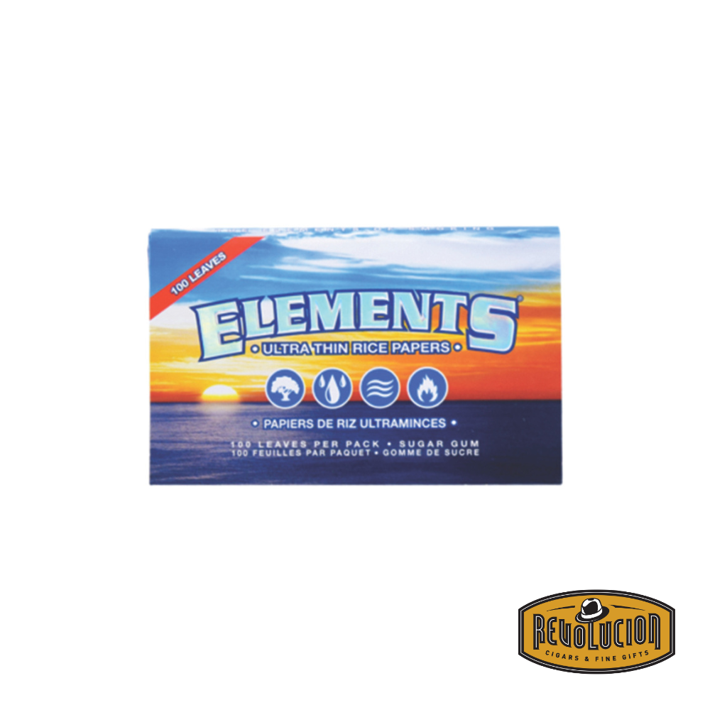Elements Regular Rolling Paper – ultra-thin rice paper with 100 leaves for a clean, slow burn.