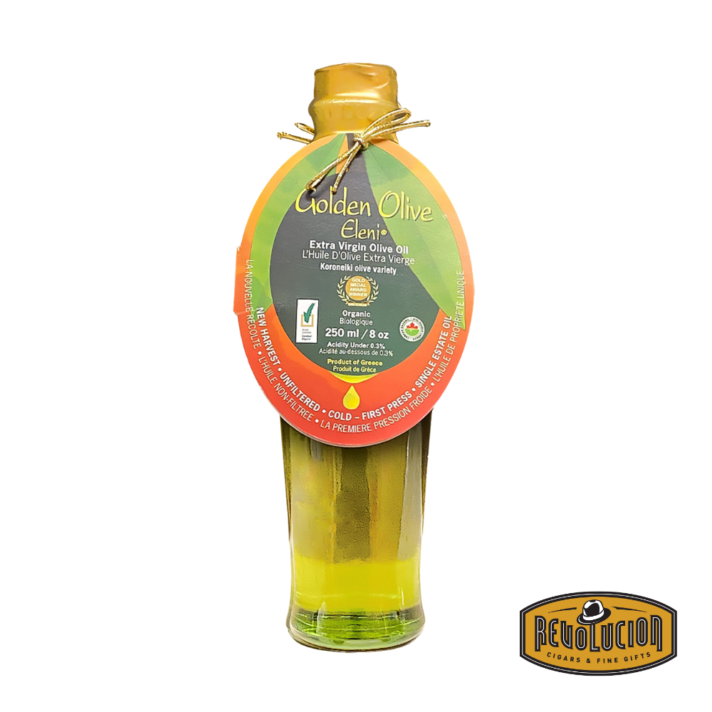Golden Olive Eleni Extra Virgin Olive Oil – A premium bottle showcasing a rich, golden liquid with elegant labeling and packaging that reflects its high-quality, artisanal production.