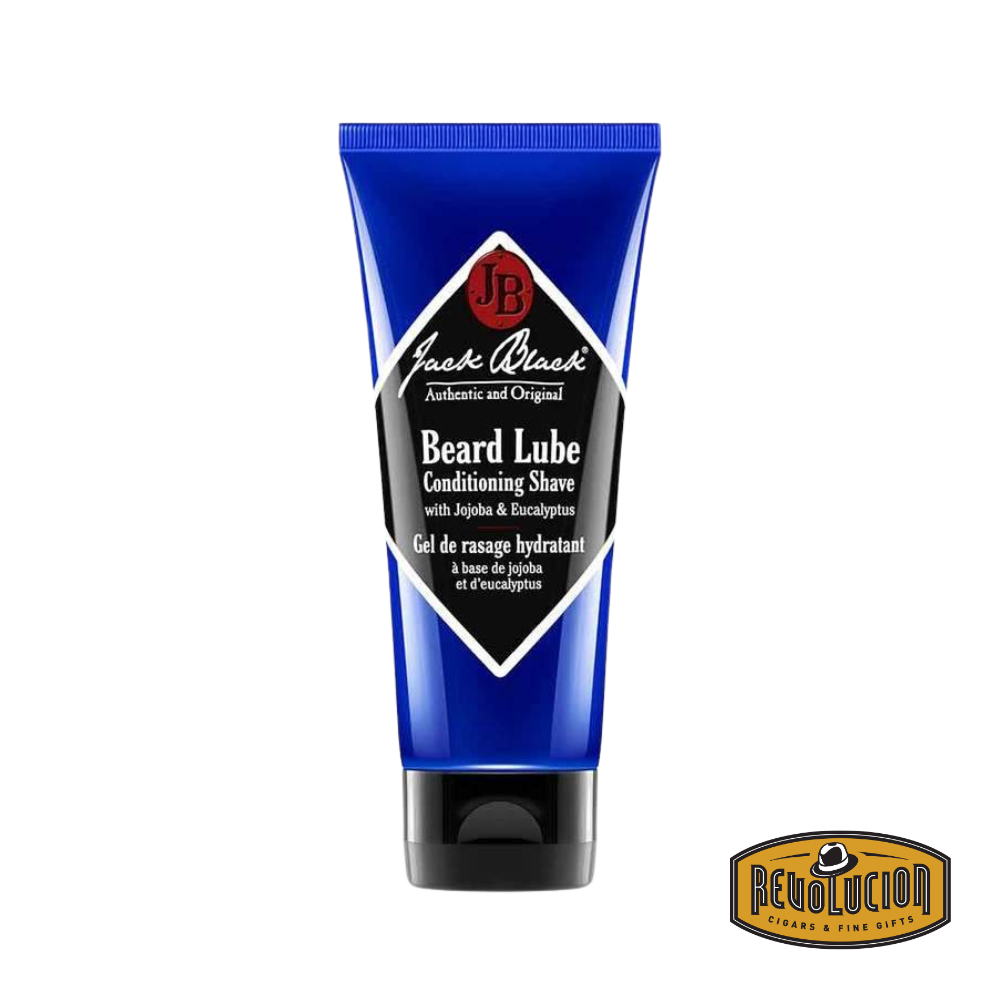 Jack Black Beard Lube® Conditioning Shave – Multipurpose clear shave lotion in a blue bottle with black flip-top cap.