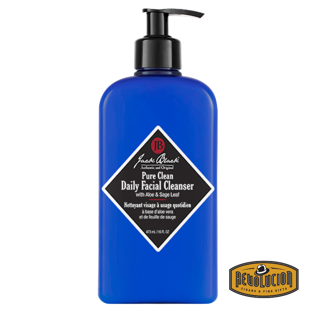 Jack Black Pure Clean Daily Facial Cleanser 16oz bottle – large-size bottle with pump, ideal for extended use.