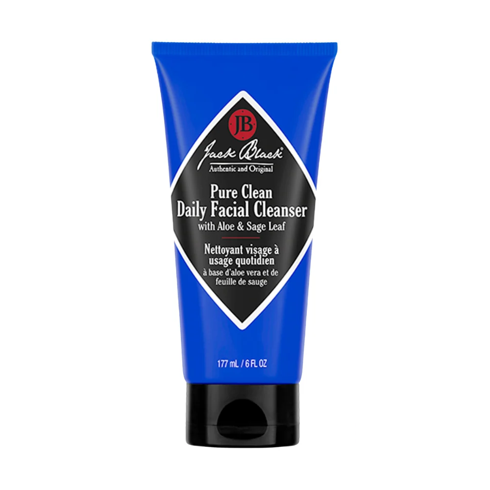 Jack Black Pure Clean Daily Facial Cleanser 6oz bottle – standard size, perfect for regular use at home.