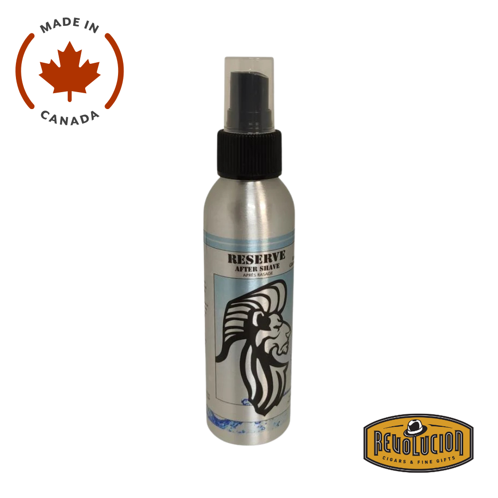 King & Country Reserve Aftershave – a luxurious glass bottle of premium aftershave with a refined, vintage-inspired label design.