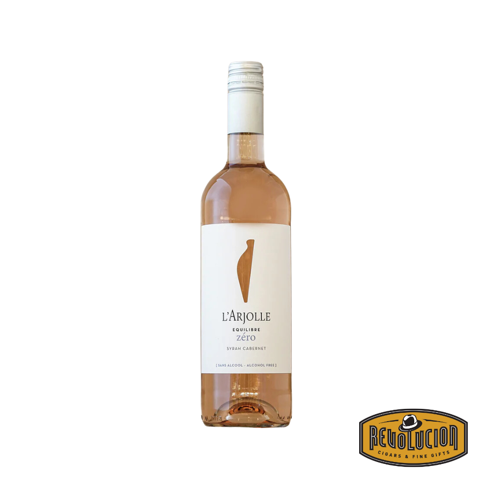 A 750 ml bottle of L'Arjolle Syrah Cabernet Rosé Non-Alcoholic, showcasing a delicate pink hue and designed to offer a fresh, crisp, and fruity rosé experience without the alcohol.