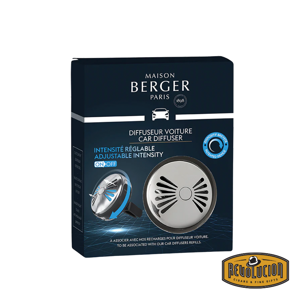 Lampe Berger Car Diffuser Flash Technical – elegant and modern car diffuser displayed with its packaging.