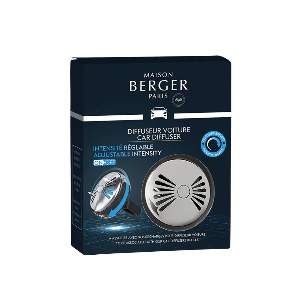 Lampe Berger Car Diffuser Flash Technical – elegant and modern car diffuser displayed with its packaging.