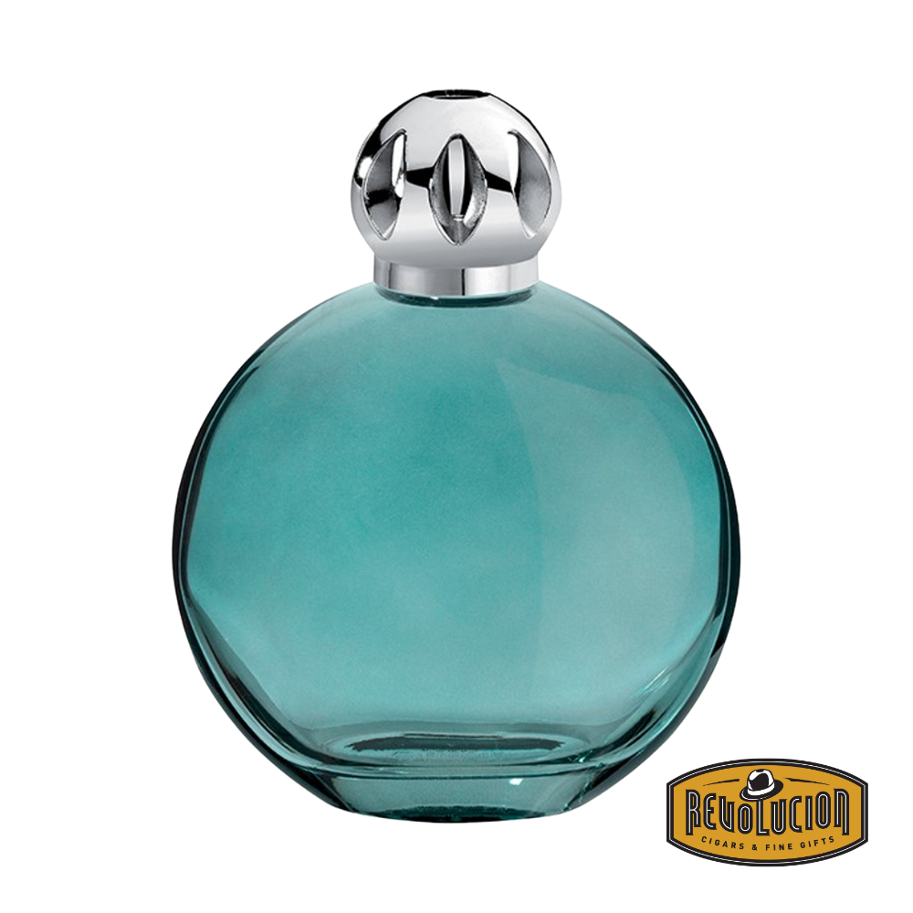 Lampe Berger Green Bubble diffuser lamp with a textured glass design and elegant silver cap.