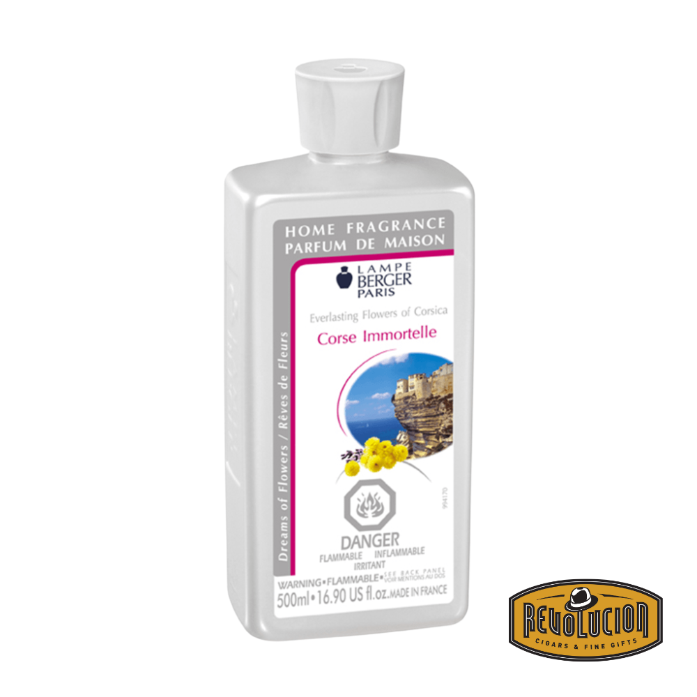 Lampe Berger Everlasting Flowers of Corsica Refill – A bottle of Lampe Berger refill featuring the delicate and floral Everlasting Flowers of Corsica fragrance.