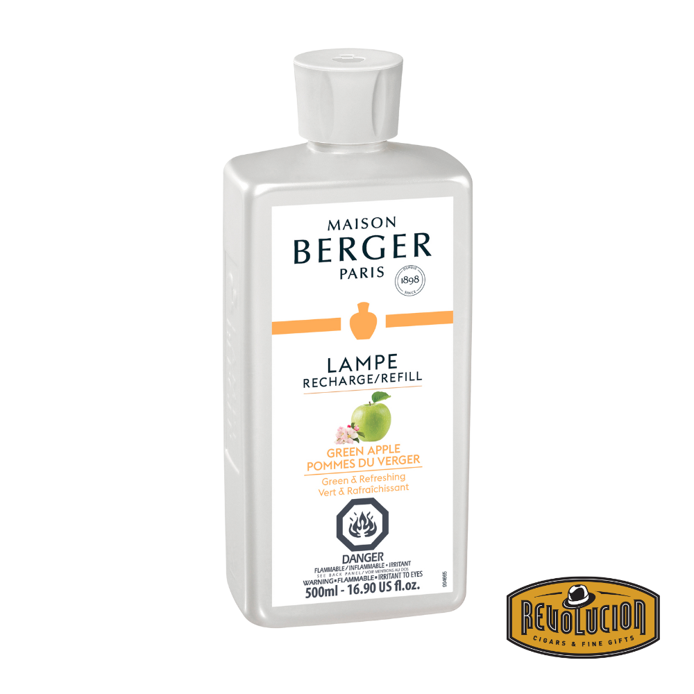 Lampe Berger Green Apple Refill – A bottle of Lampe Berger home fragrance refill with a crisp and refreshing green apple scent.