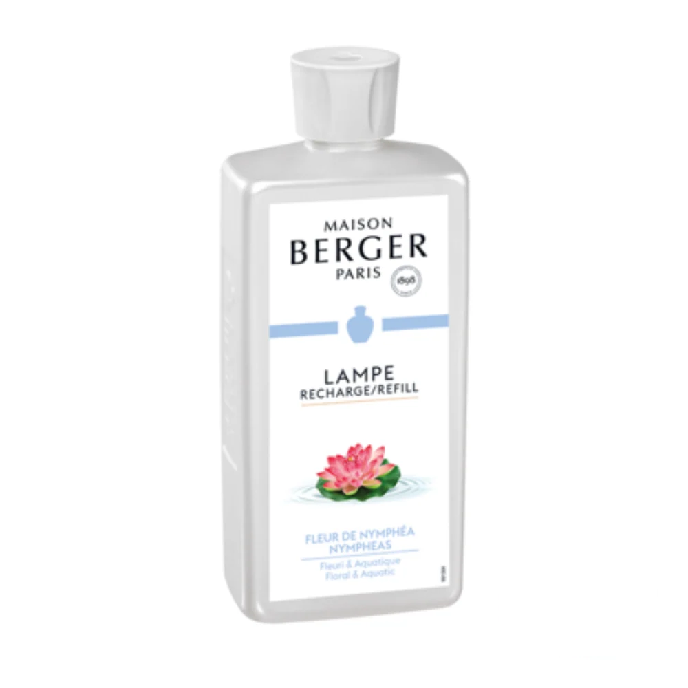 Lampe Berger Nympheas Refill – A bottle of Lampe Berger home fragrance refill in the delicate Nympheas scent.