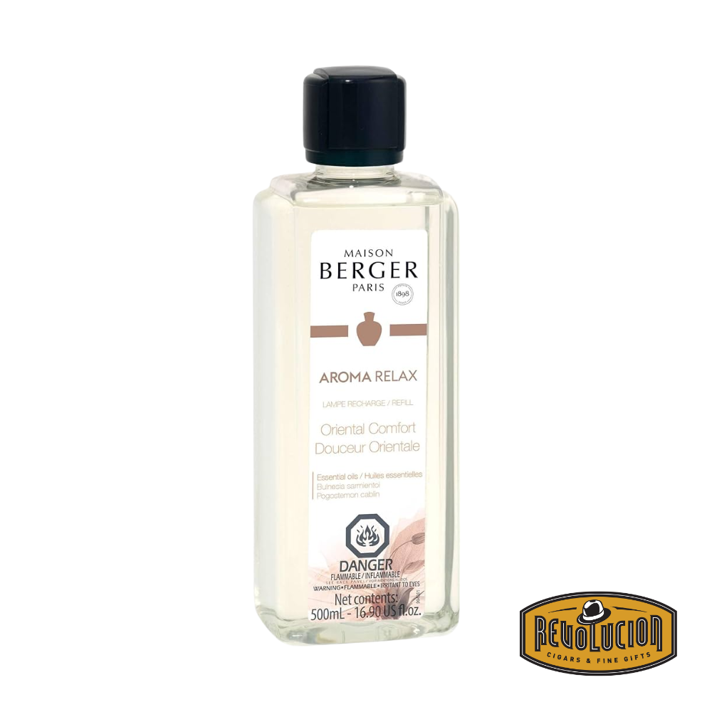 Lampe Berger Refill bottle of Oriental Comfort fragrance, offering a warm and luxurious blend of spices and floral notes to elevate any space.