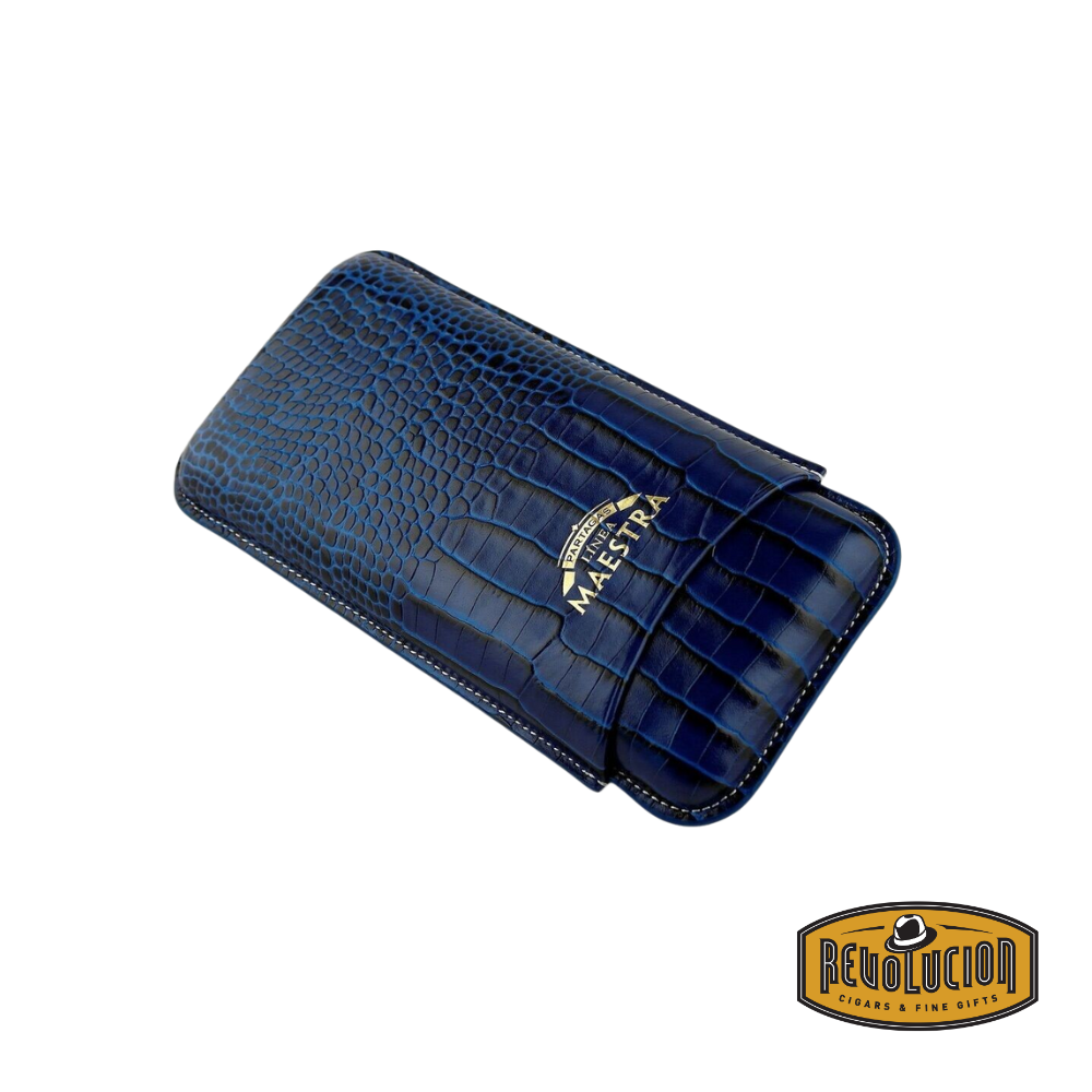 Partagas Linea Maestra Cigar Leather Case - Blue