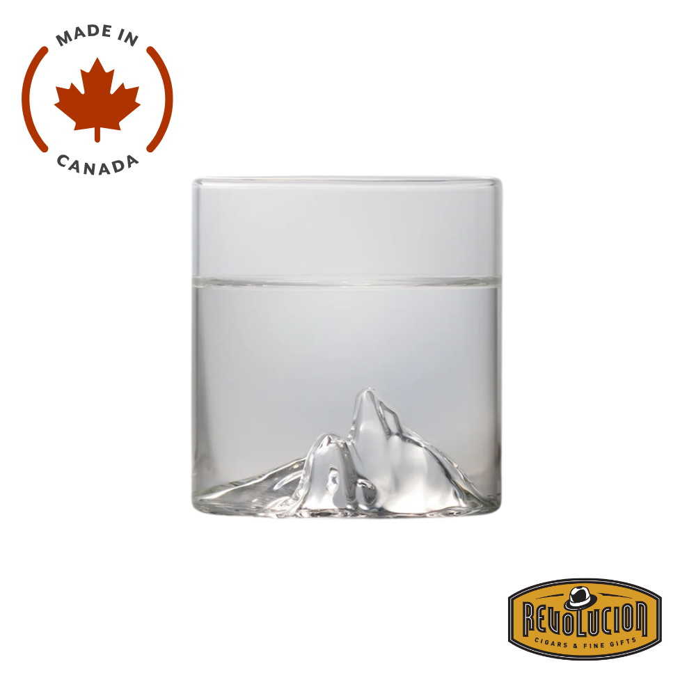 Double-walled borosilicate tumbler featuring a detailed 3D topographic impression of Black Tusk mountain.