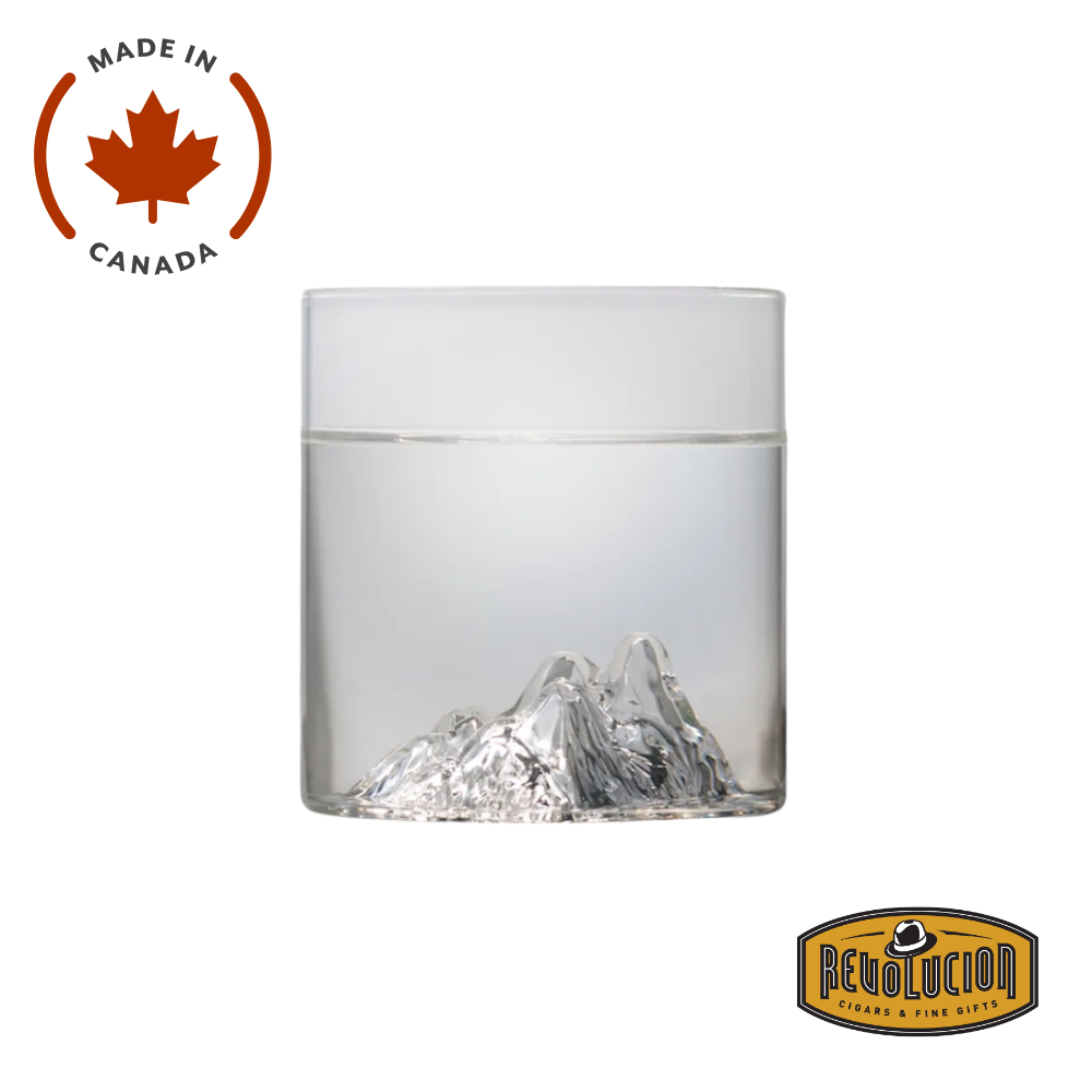 MTNPK The Bugaboos Tumbler Glass – A rugged yet elegant glass featuring a stunning topographic design of The Bugaboos mountain range. Perfect for enjoying whiskey, cocktails, or any beverage with a touch of adventure.
