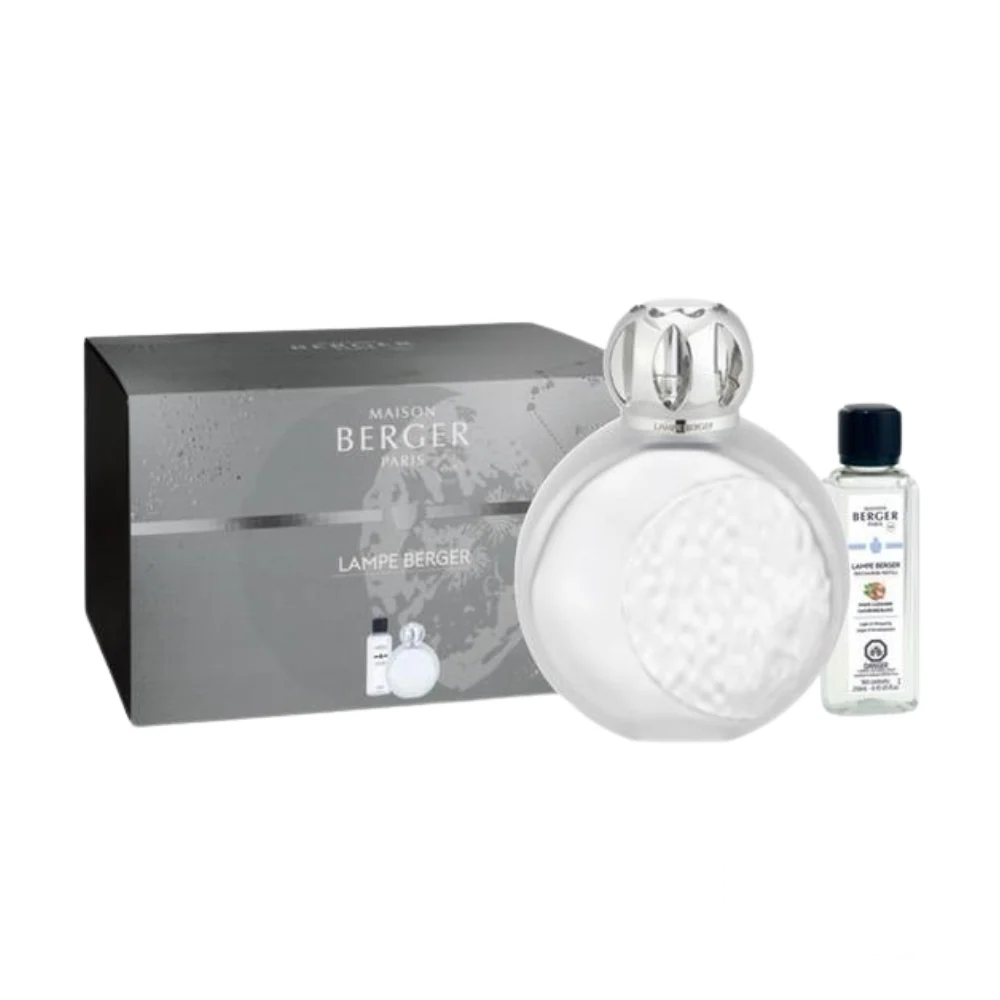 Maison Berger Astral Home Fragrance Lamp Gift Set – Frosted lamp, gift bottle, and box, offering a complete home fragrance experience.