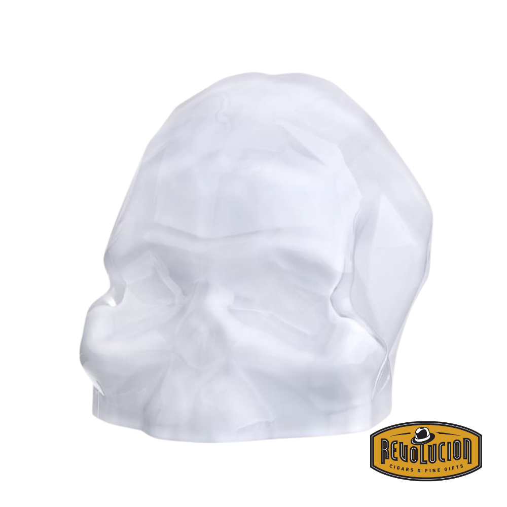 Nude Memento Mori Faceted Skull in White, featuring detailed geometric facets with a sleek matte finish for a modern, minimalist look.