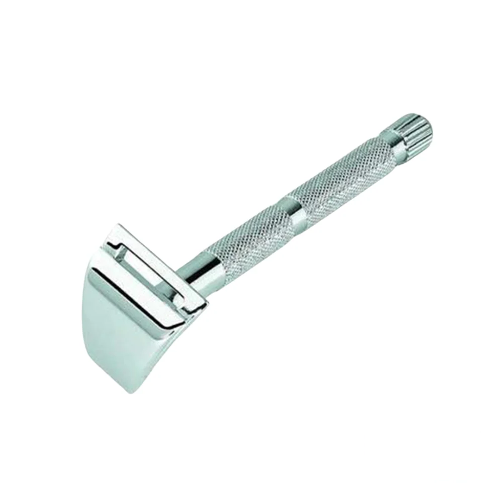 Merkur De Detailing Razor - Chrome, front view showing the detailed handle design.