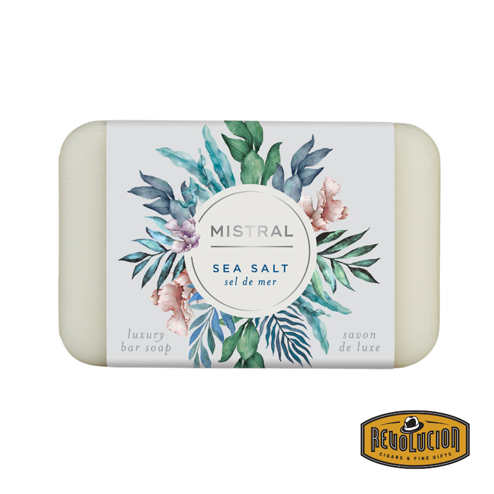 Mistral Sea Salt Soap Bar 200g – a vibrant ocean-blue French soap bar crafted with sea minerals and a refreshing coastal scent.