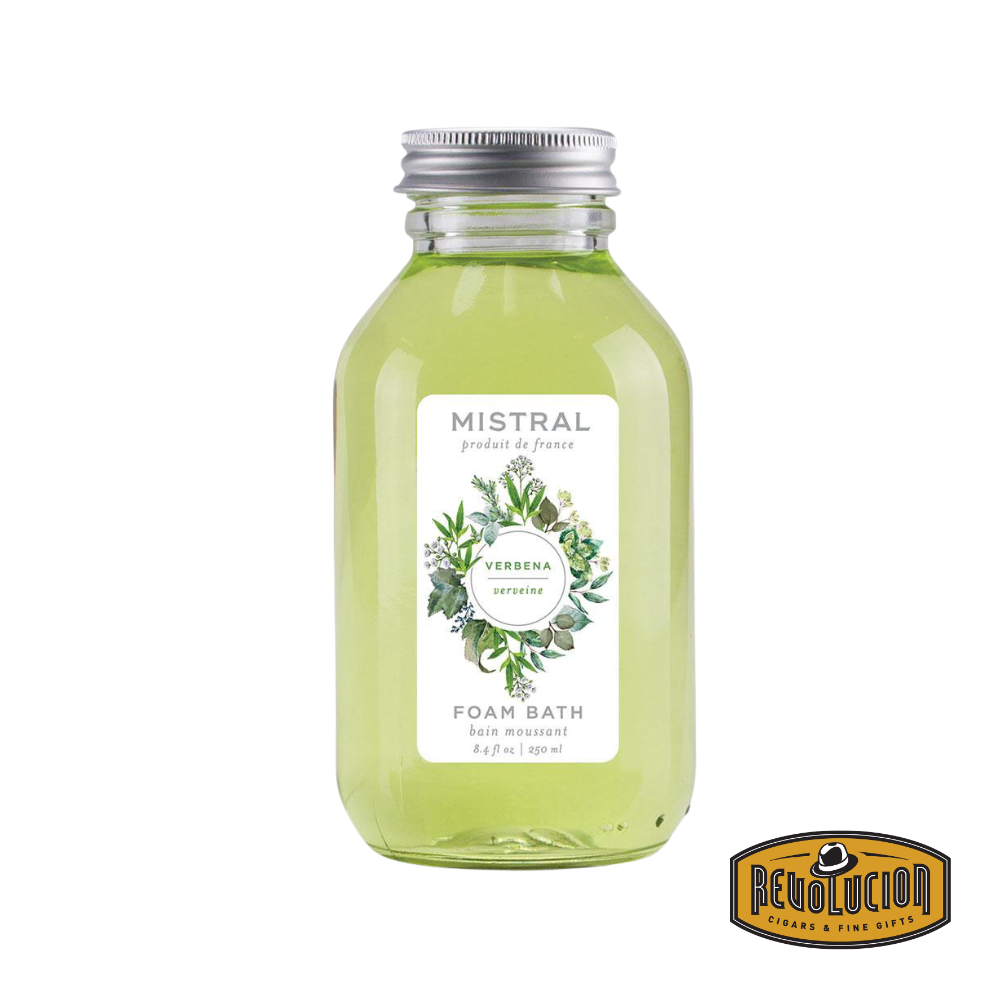 Mistral Foam Bath 250ml Verbena – an elegant bottle of luxurious bath foam infused with refreshing verbena essence.