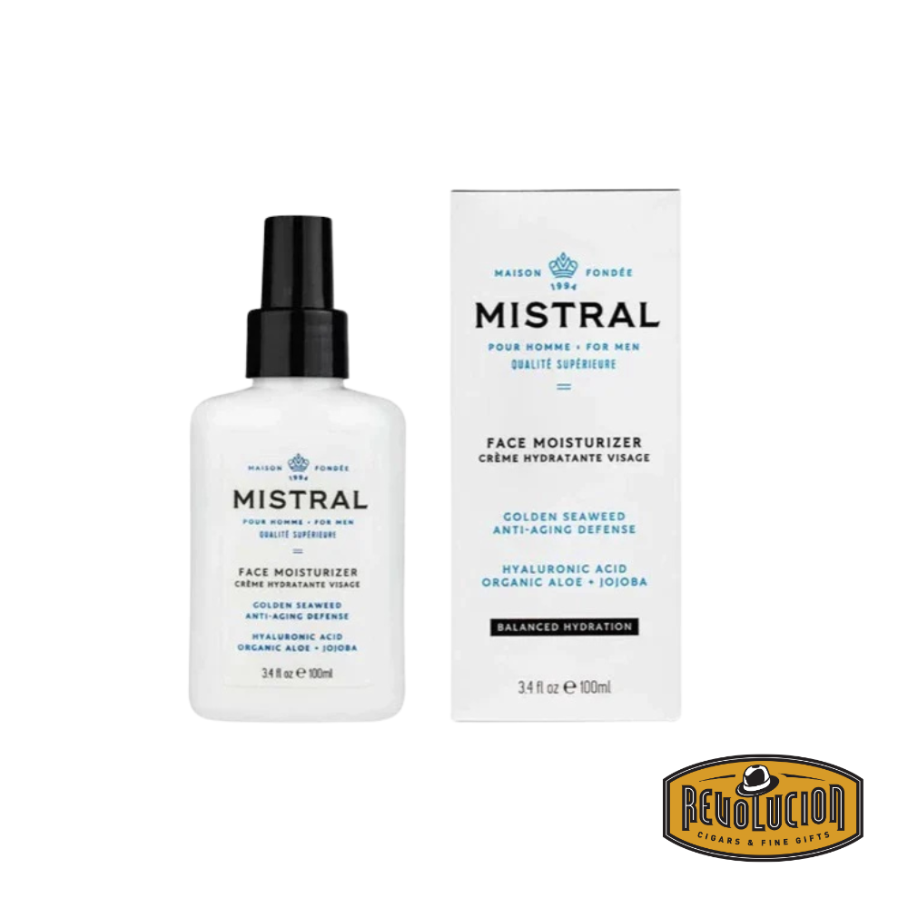 Mistral Performance Series Face Cream in a 100ML tube, designed with a sleek, modern look featuring bold typography and a professional-grade aesthetic suitable for premium men’s skincare.