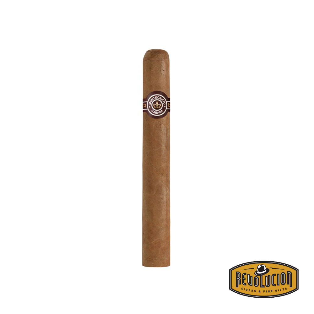 Montecristo No.4 Cuban Corona cigars displayed in an iconic yellow box, known for their full strength and rich, earthy profile.