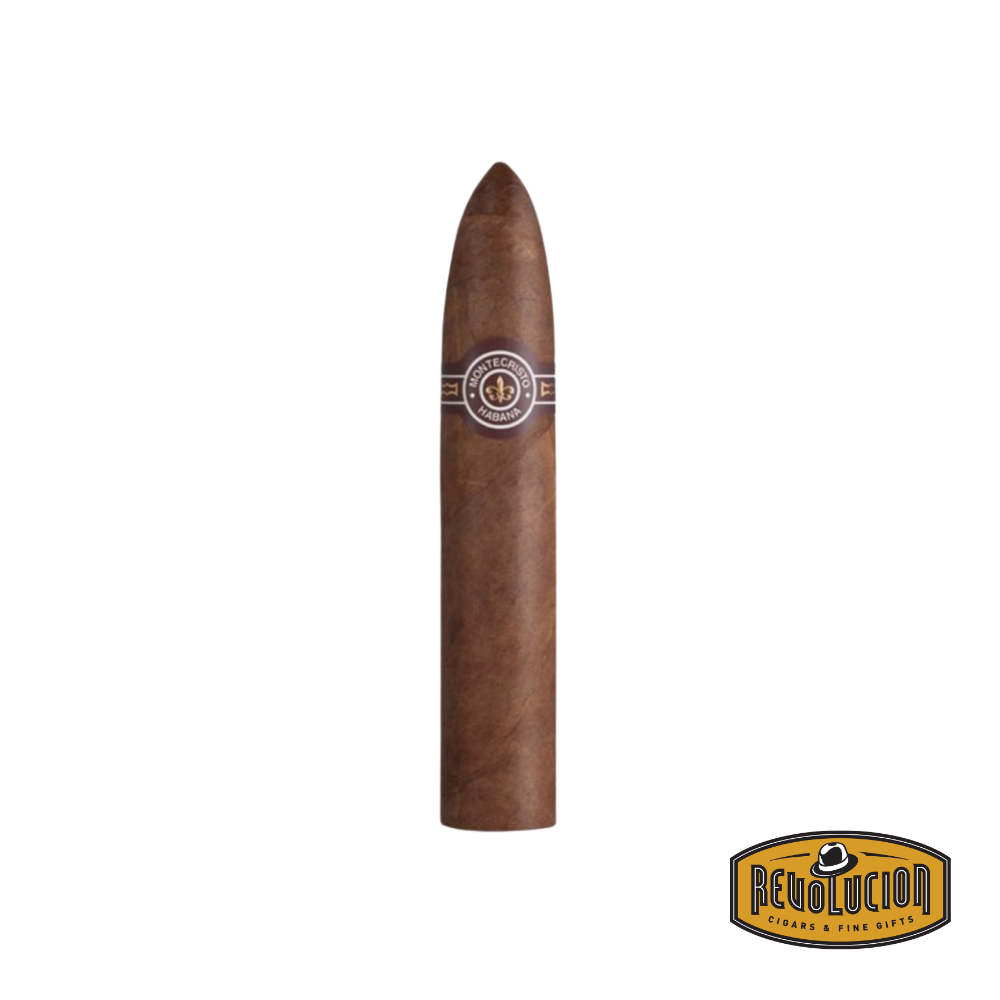 Montecristo Petit No.2 Torpedo Cuban cigars with medium to full strength, featuring a tapered torpedo shape and delivering rich, complex flavors from premium Cuban tobacco.