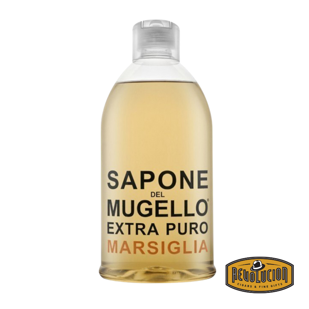 Mugello Shower Gel Marsiglia 500ml – a sleek and minimalistic bottle showcasing a traditional-inspired label, representing a classic Marseille soap formula in liquid shower gel form.