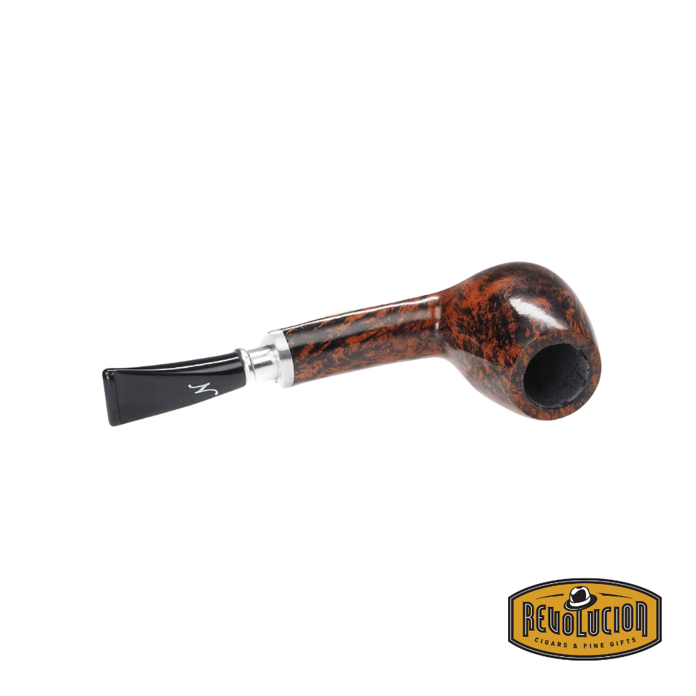 Top view of the Nording Valhalla Spigot 504 Bent Billiard 9mm Smoking Pipe, showcasing the smooth bowl and refined craftsmanship.